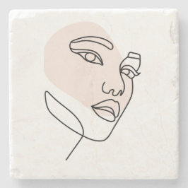 Abstrakte  Single-Linie-Kunst Steinuntersetzer