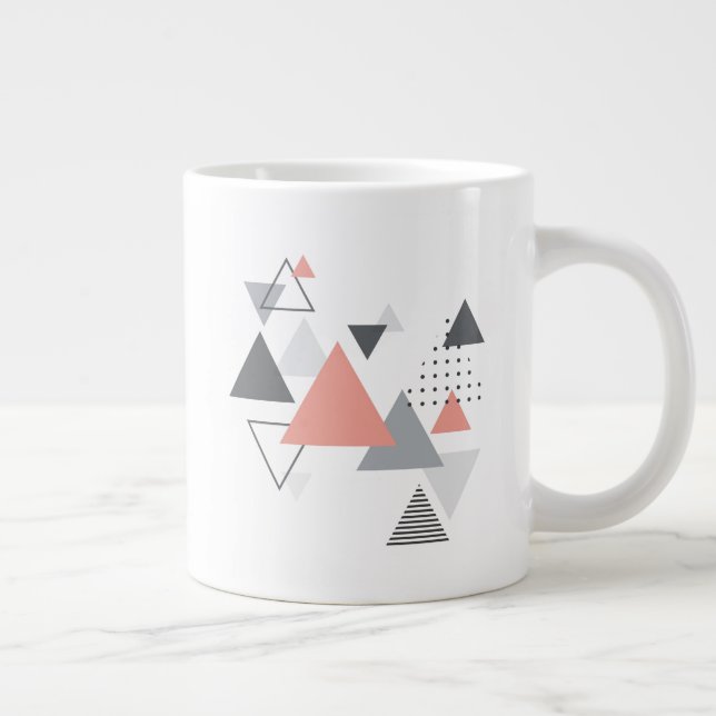 Abstrakte skandinavische Geometrie Jumbo-Tasse (Rechts)