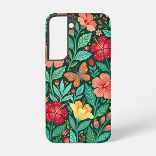 Abstrakte skandinavische Hibiskus-Schmetterlinge S Samsung Galaxy Hülle