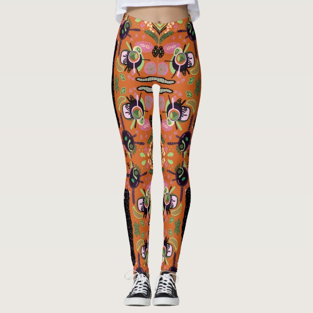 Abstrakte skandinavische Moderne Kunst Leggings (Vorderseite)