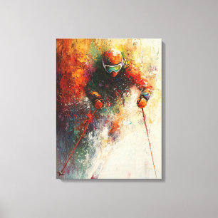 Abstrakte Skier-Kunst - Wintersport-Aktion Leinwanddruck