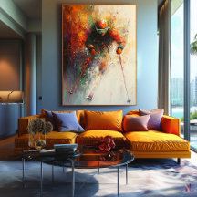 Abstrakte Skier-Kunst - Wintersport-Aktion