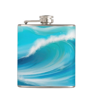 Abstrakte Soft Blue Ocean Splash Waves Flachmann