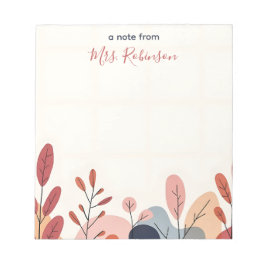 Abstrakte Soft-Formen-Wertschätzung für Lehrer Notizblock