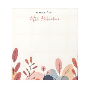 Abstrakte Soft-Formen-Wertschätzung für Lehrer Notizblock