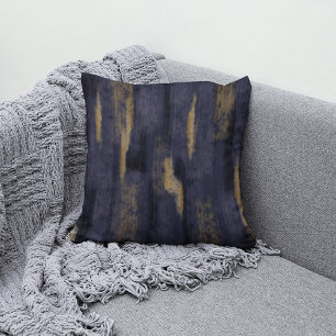 Abstrakte Soft Hues Deep Blue & Gold Kissen