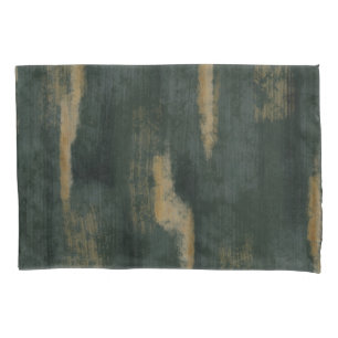 Abstrakte Soft Hues Deep Green & Gold Kissenbezug