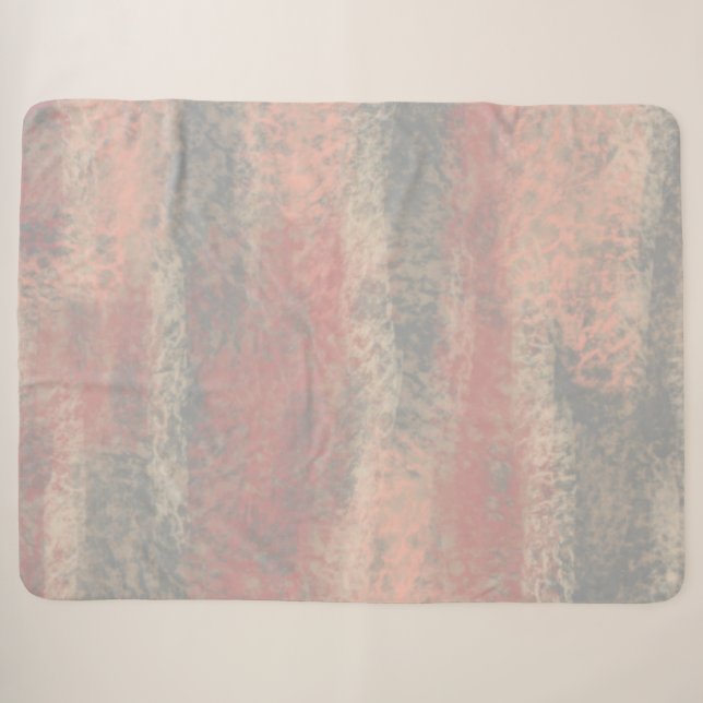 Abstrakte Soft Hues Grau Beige Pink Sherpadecke (Vorderseite (Horizontal))