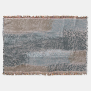 Abstrakte Soft Hues Grau Beige Steel Blue & Brown Decke