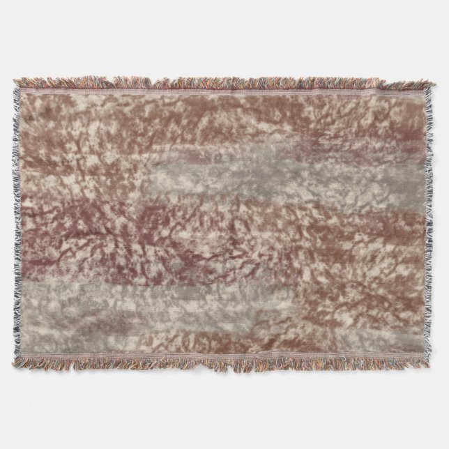 Abstrakte Soft Hues Grau Beige Wein & Schokolade Decke (Vorderseite)