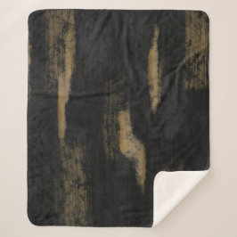 Abstrakte Soft Hues Tief Kohle & Gold Sherpadecke