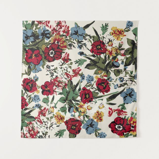 Abstrakte solide Blume, alles über Design Wandteppich (Vorderseite)