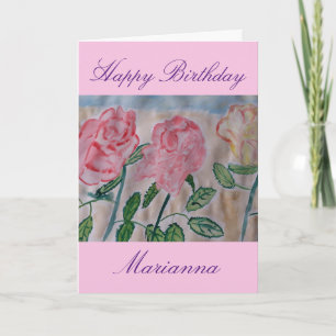 Abstrakte Sommer-Rose Geburtstag Karte