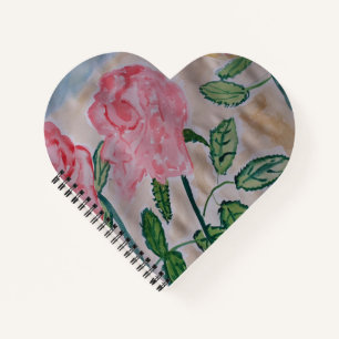 Abstrakte Sommer-Rose Herzbuch Notizbuch