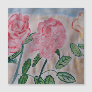 Abstrakte Sommer-Rose Magnetkarte