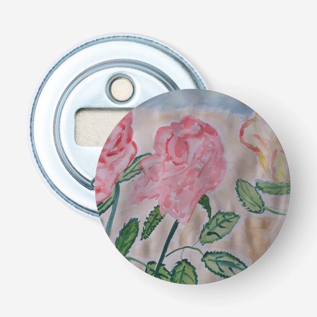 Abstrakte Sommer-Rose Taste Flaschenöffner (Vorderseite)