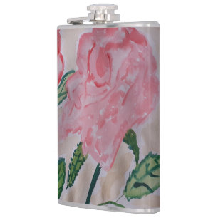 Abstrakte Sommer-Rose Vinyl Wrapped Hip Flask Flachmann