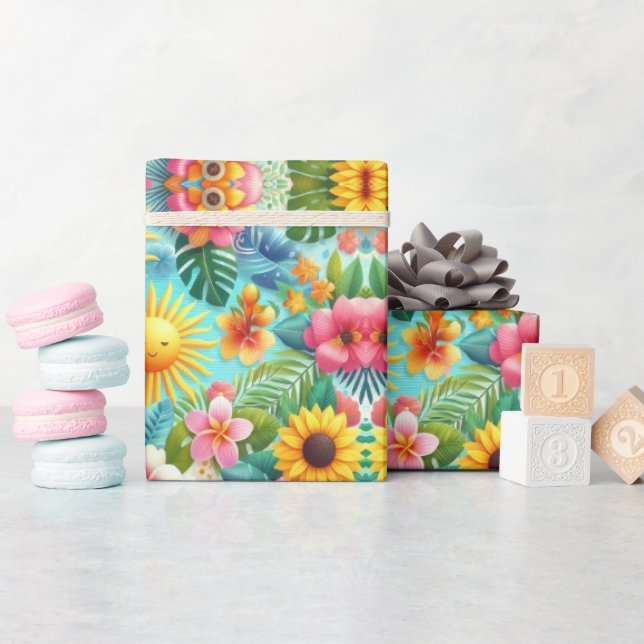 Abstrakte Sommersonne Geschenkpapier (Babyparty)