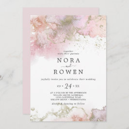 Abstrakte Sommerwasserfarbe Lässige Hochzeit Einladung