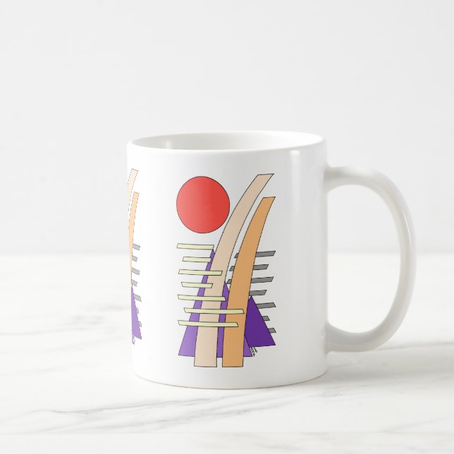 Abstrakte Sonne, Schatten, Reflexionen und Struktu Kaffeetasse (Rechts)