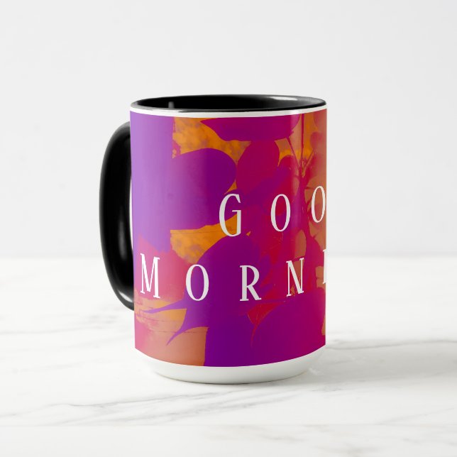 Abstrakte Sonne scheint durch Blätter Tasse (Vorderseite Links)