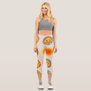 Abstrakte Sonnen: ethnisch nahtlos. Capri Leggings