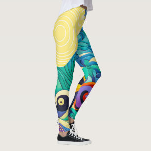 Abstrakte Sonnenbänke Art Illustration Leggings