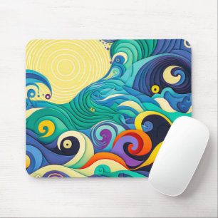Abstrakte Sonnenbänke Art Illustration Mousepad