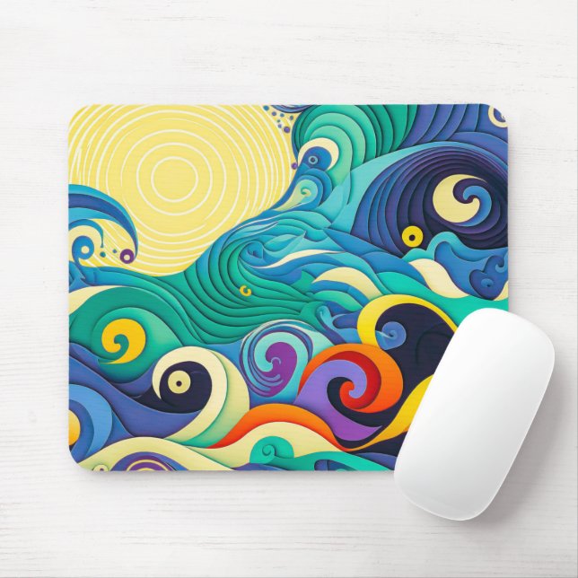 Abstrakte Sonnenbänke Art Illustration Mousepad (Mit Mouse)