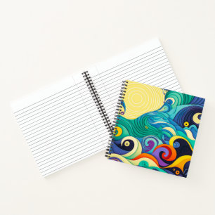 Abstrakte Sonnenbänke Art Illustration Notizbuch