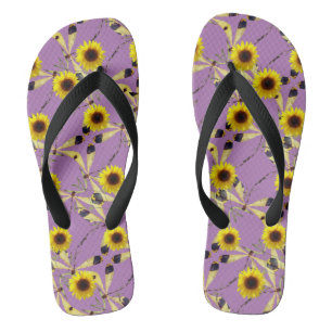 Abstrakte Sonnenblume Flip Flops