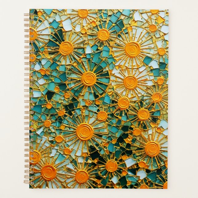 Abstrakte Sonnenblumen 102 Planer (Vorderseite)