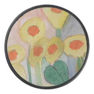 Abstrakte Sonnenblumen  Eishockey Puck