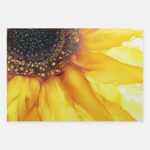 Abstrakte Sonnenblumen Geschenkpapier Set