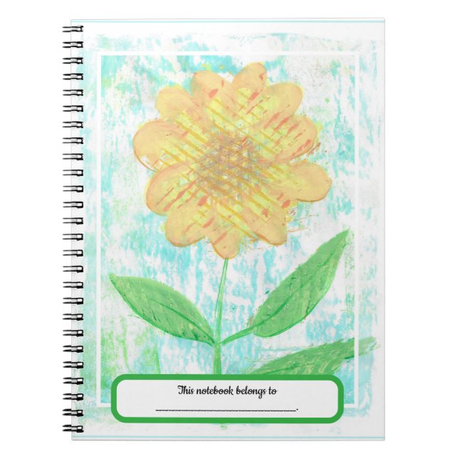 Abstrakte Sonnenblumen-Notebooks mit individueller Notizblock (Vorderseite)