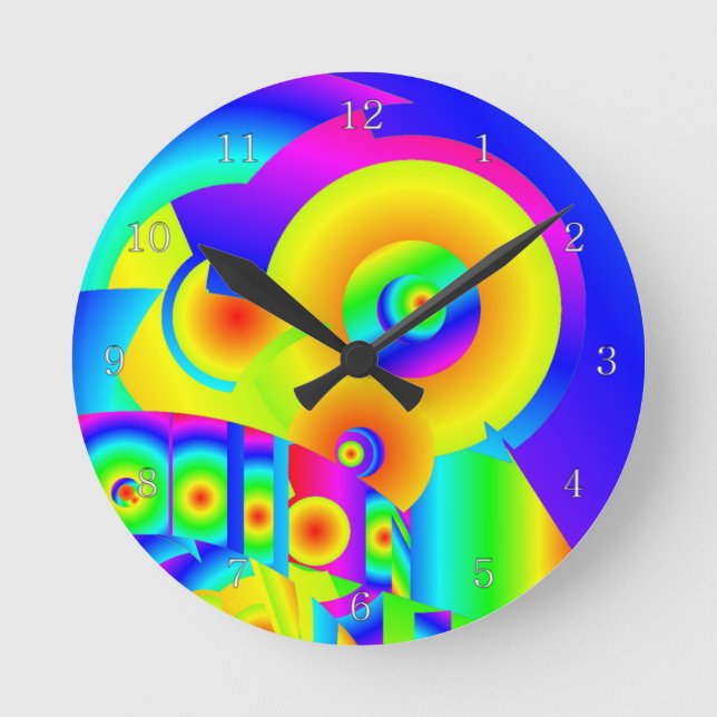 Abstrakte Sonnenblumen Runde Wanduhr (Vorderseite)