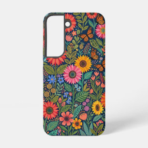 Abstrakte Sonnenblumen Schmetterlinge Samsung Case Galaxy Hülle