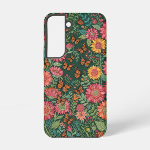 Abstrakte Sonnenblumen Schmetterlinge Samsung Hüll Galaxy Hülle