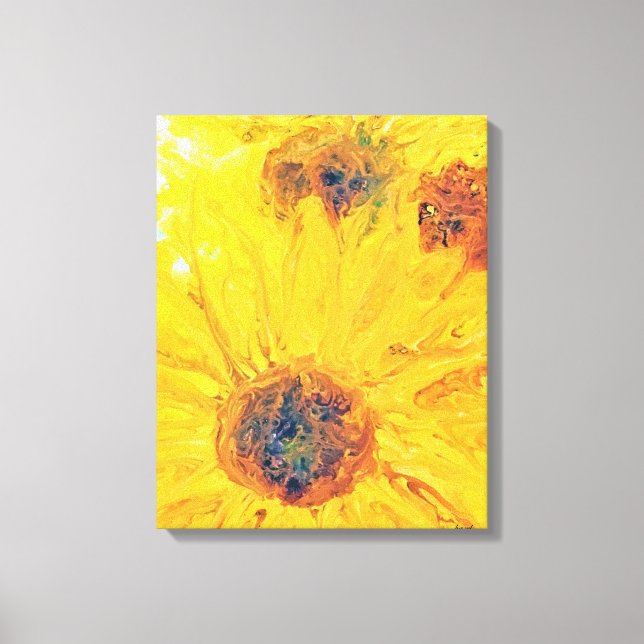 Abstrakte Sonnenblumen, Sonnenblumen, Blume, Sonne Leinwanddruck (Vorderseite)