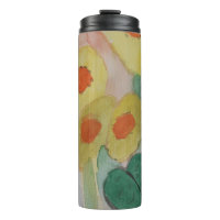 Abstrakte Sonnenblumen Thermal Tumbler