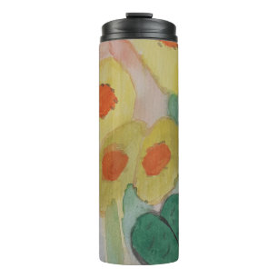 Abstrakte Sonnenblumen Thermal Tumbler Thermosbecher