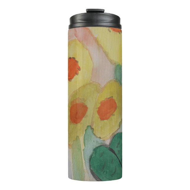 Abstrakte Sonnenblumen Thermal Tumbler Thermosbecher (Vorderseite)