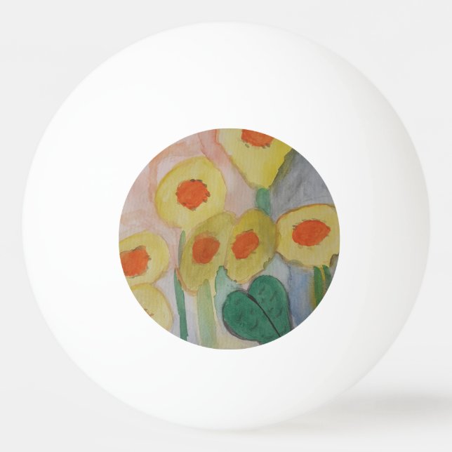 Abstrakte Sonnenblumen Tischtennisball (Vorderseite)