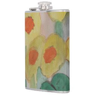 Abstrakte Sonnenblumen Vinyl Wrapped Flask Flachmann