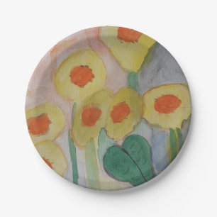 Abstrakte Sonnenblumenpapierplatte Pappteller