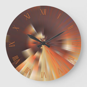 Abstrakte Sonnenstrahlen Große Wanduhr