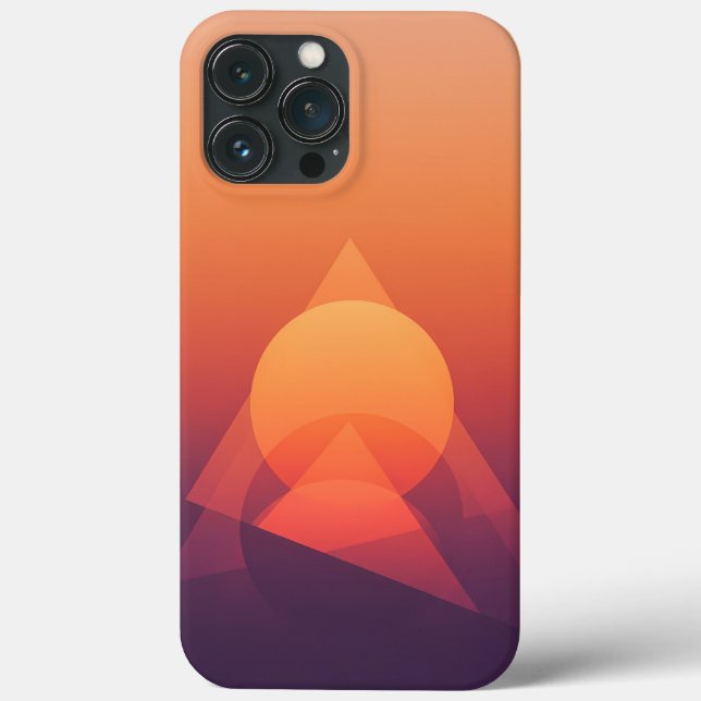 Abstrakte Sonnenuntergangs-Geometrie-Kunst Case-Mate iPhone Hülle (Rückseite)