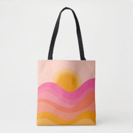 Abstrakte Sonnenuntergangs-Tasche | Pastellwelle