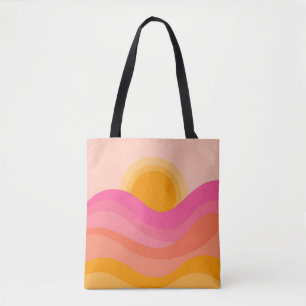 Abstrakte Sonnenuntergangs-Tasche Pastellwelle