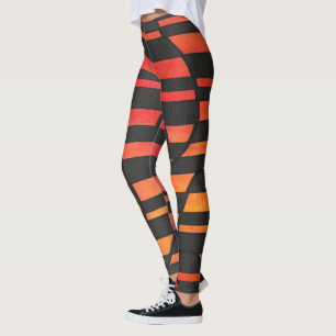 Abstrakte Sonnenuntergangsstreifen mit fetten geom Leggings